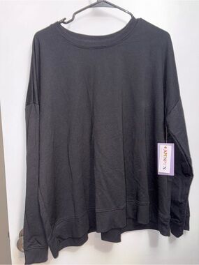 Black Oversized Crewneck Sweatshirt
